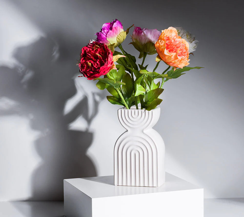VASE, DOUBLE ARCH/WIDE - IVORY