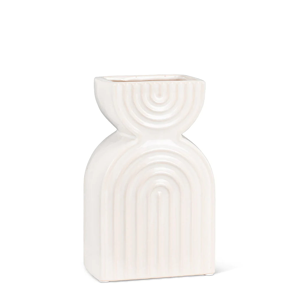VASE, DOUBLE ARCH/WIDE - IVORY
