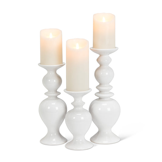SHAPED PILLAR HOLDER - WHITE