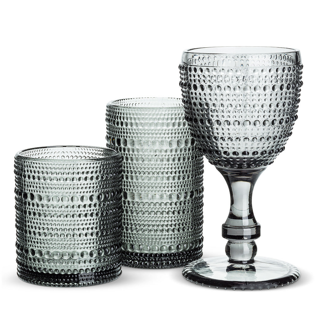 GLASS HIBALL - GREY, PEBBLE FINISH