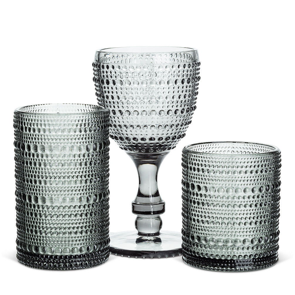 GLASS TUMBLER - GREY, PEBBLE FINISH