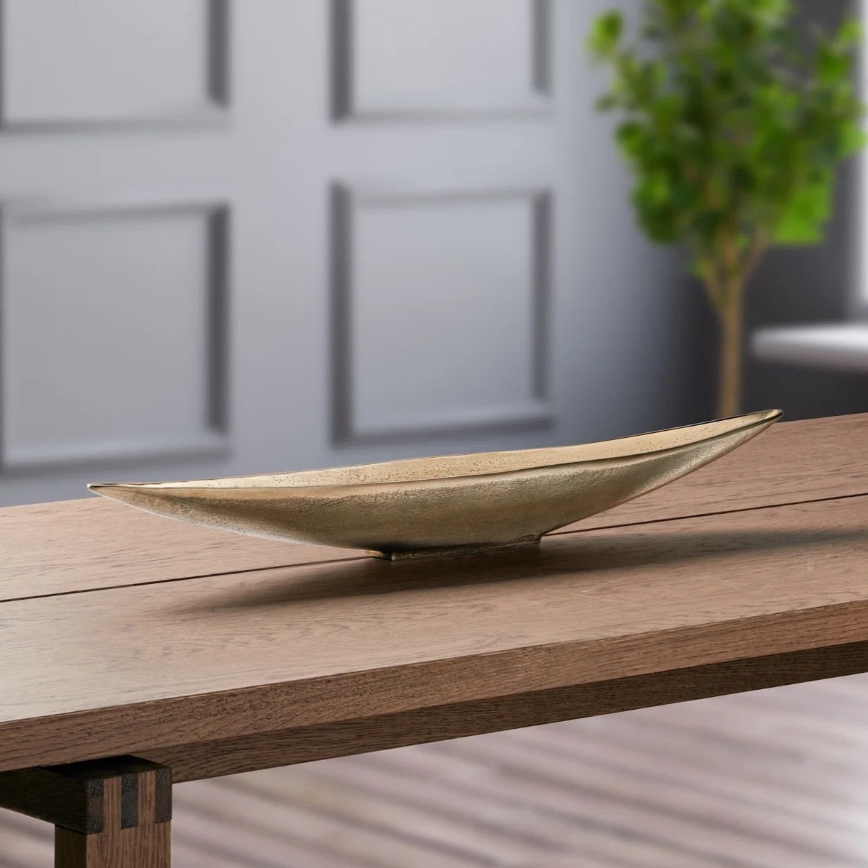 BOWL, CENTREPIECE BOAT - ANTIQUE GOLD