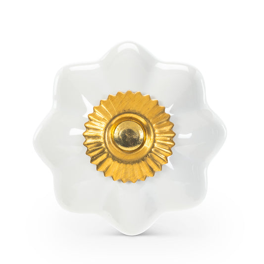 KNOB/PUMPKIN, WHITE/GOLD