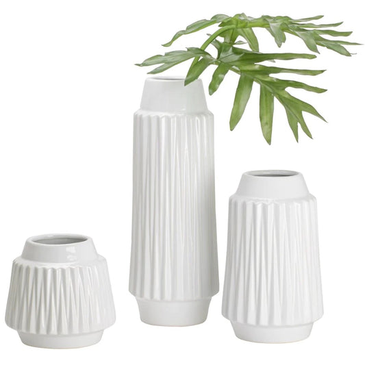 VASE, CERAMIC - FACETED
